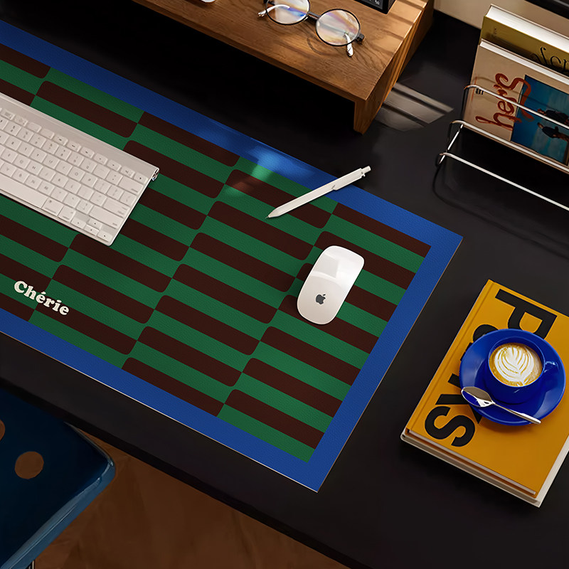 条纹中古风复古鼠标垫2025新款办公桌面加大键盘垫防水防油,淘宝优惠券,粉丝福利购,淘宝优惠卷