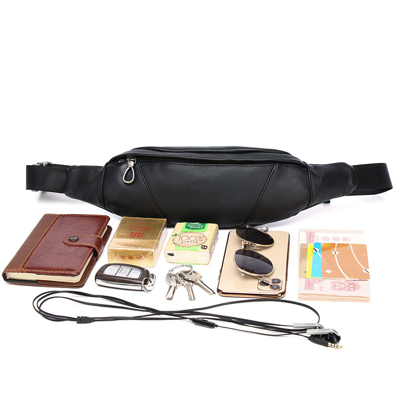 胸包男真皮夏季潮流单肩斜跨包户外运动牛皮腰包多功能手机包男包,淘宝优惠券,粉丝福利购,淘宝优惠卷