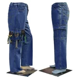 Хлопковые джинсы с начесом для работы, износостойкие штаны, свободный крой