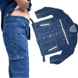 Хлопковый джинсовый эластичный светоотражающий износостойкий комбинезон, защита от ожогов