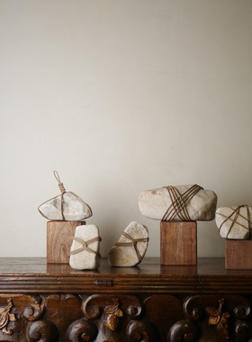 十境新中式原石木底座