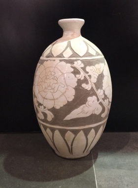 十境新中式仿古白瓷刻花花器花瓶