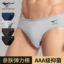 Seven Wolves Mens Triangle Underpants Boys Sexy Mens Cotton Low Waist Narrow Side Male Shorts Head Bottom Pants Underpants