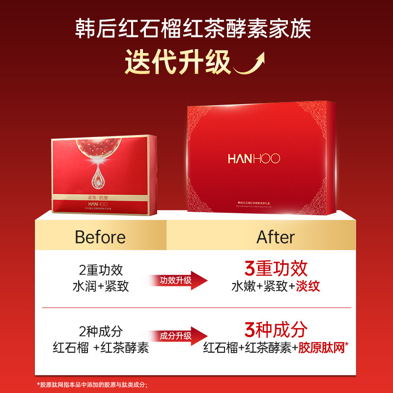 【618抢先购】韩后红石榴红茶护肤品套装抗皱紧致淡纹水乳送妈妈