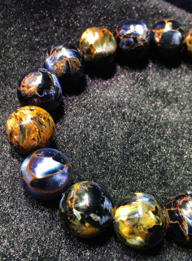 佩玺珠宝碧玺手链天然钛金紫锂辉海蓝宝金草莓晶月光超七红纹手串