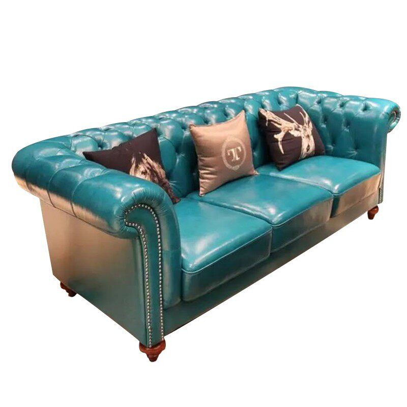 美式皮艺沙发简约小户型客厅拉扣样板房会所酒店单双三人沙发组合,淘宝优惠券,粉丝福利购,淘宝优惠卷