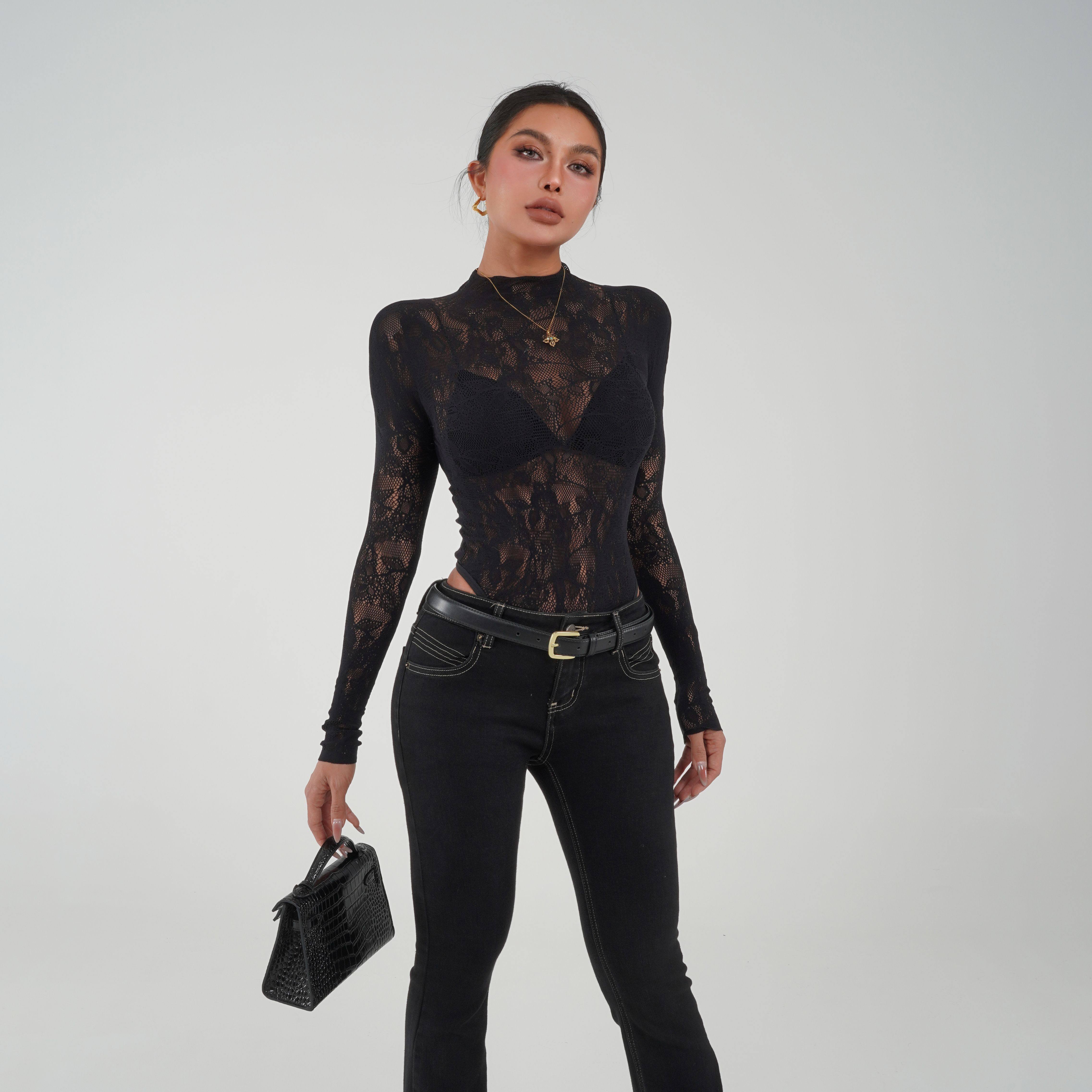 【蜜蜜家】烟花易冷 欧美辣妹性感蕾丝镂空长袖连体衣 WD/02645,淘宝优惠券,粉丝福利购,淘宝优惠卷