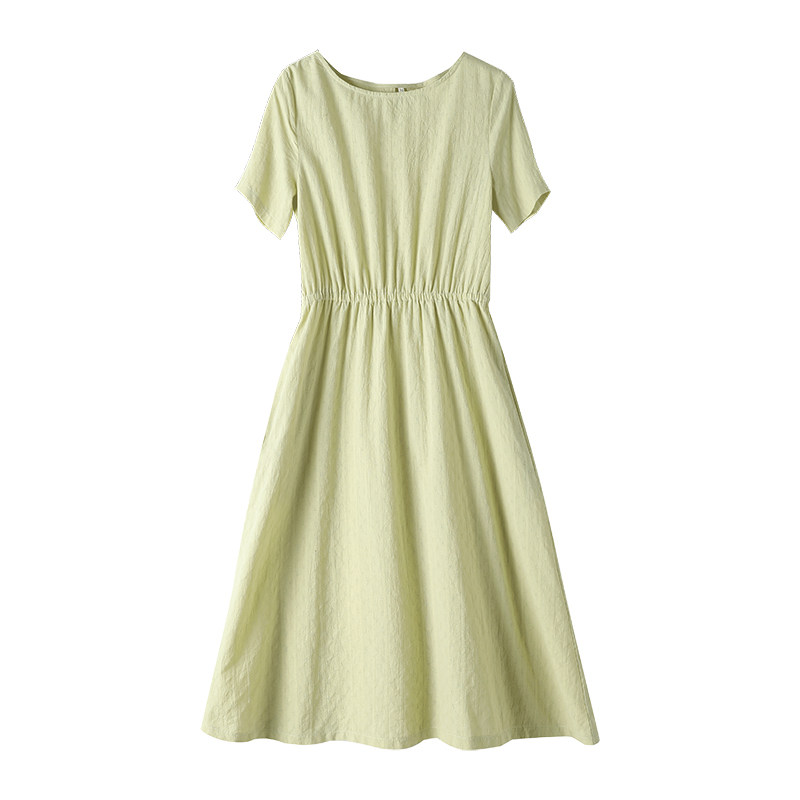 纯棉女夏2020新款妈妈中长款连衣裙 sleaf连衣裙