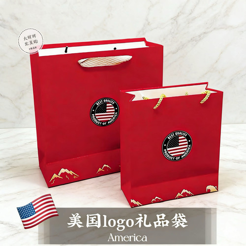 礼品袋加拿大美国纪念品特产伴手礼回国送礼礼物机场手提纸袋加国 - 图0