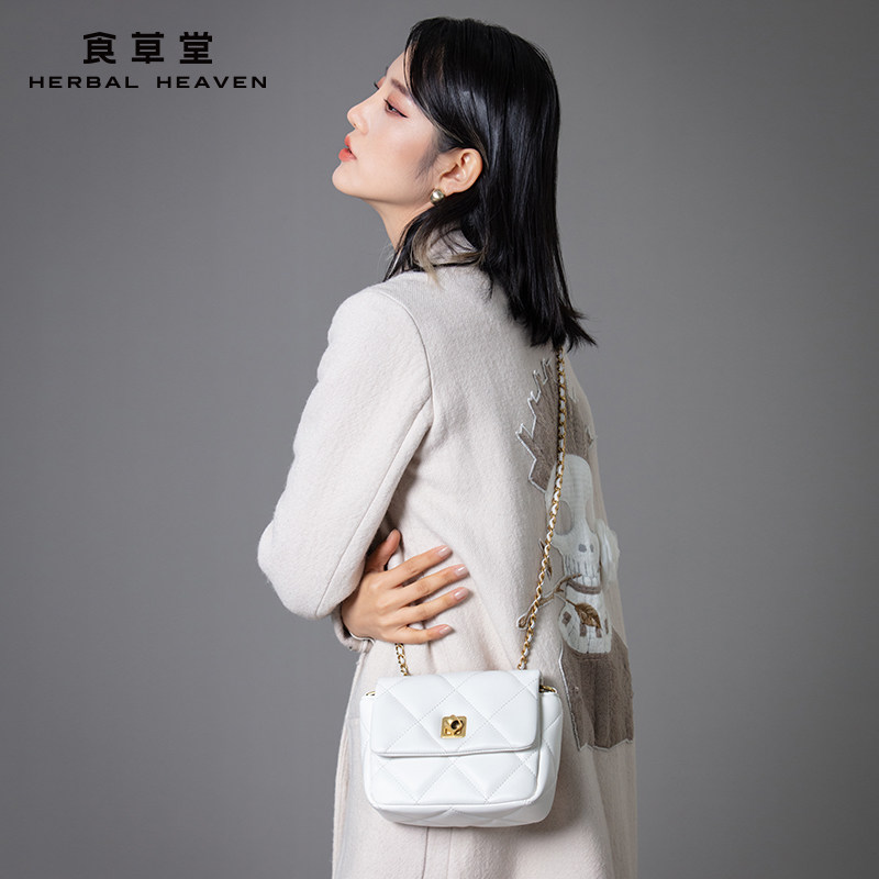 食草堂2021新款单肩轻奢链条包 herbalheaven食草堂女士包袋