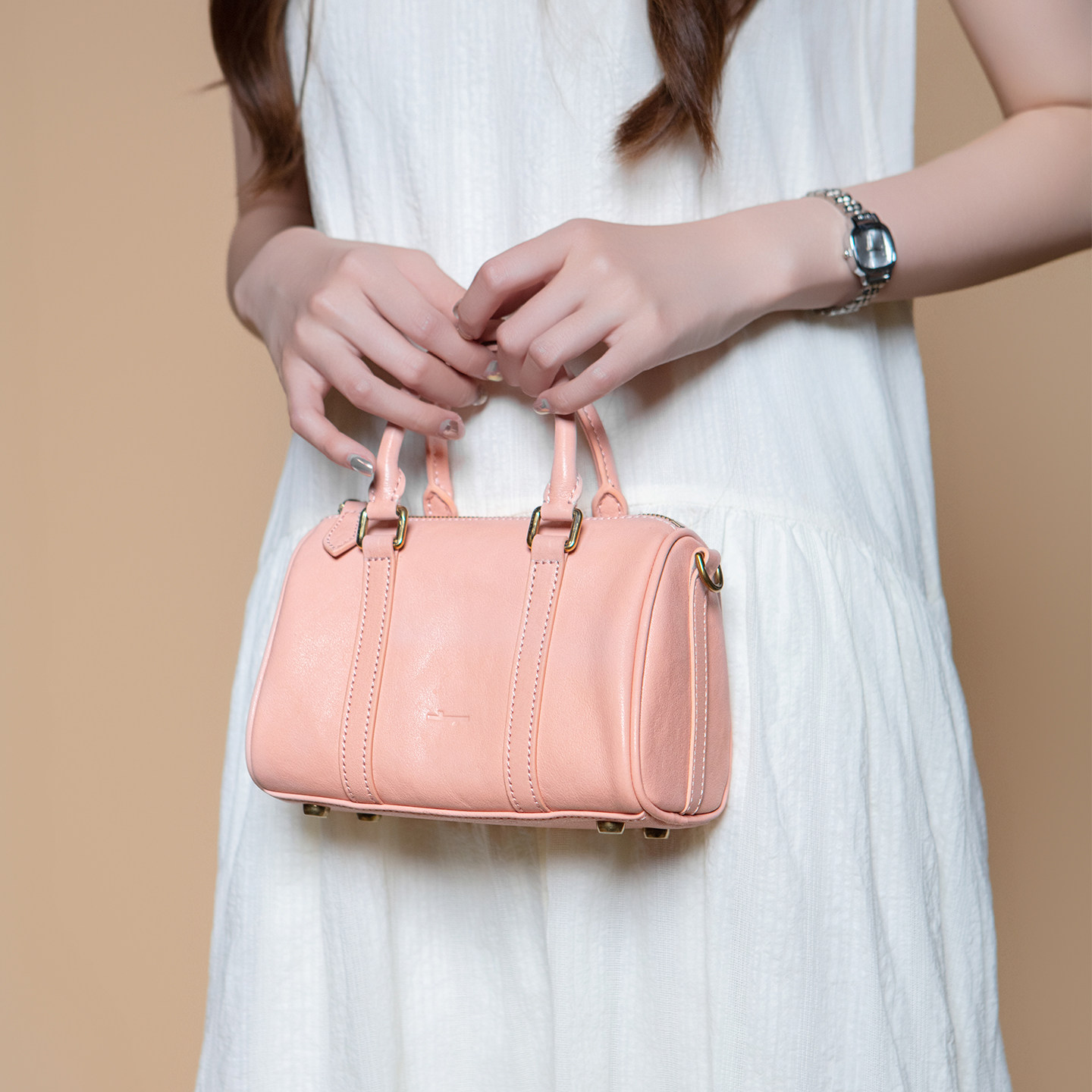 食草堂波士顿包2025新款女士包包枕头包彩色植鞣皮单肩包手提包,淘宝优惠券,粉丝福利购,淘宝优惠卷