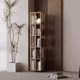 Rotating bookshelf Home living room movable multi-layer storage shelf Solid wood space-saving storage artifact Simple bookcase