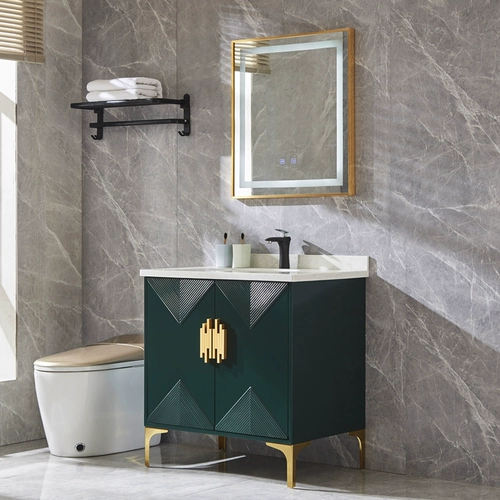 Северная легкая роскошная шкаф для ванной комнаты темная ночная зеленая охрана для ванны с твердым деревом посадки на земля