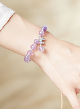 【上岸紫水晶】天然水晶纯银手串