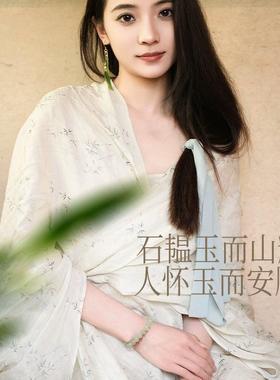 S999足金天然和田玉手链女2024年新款轻奢小众精致手串生日礼物