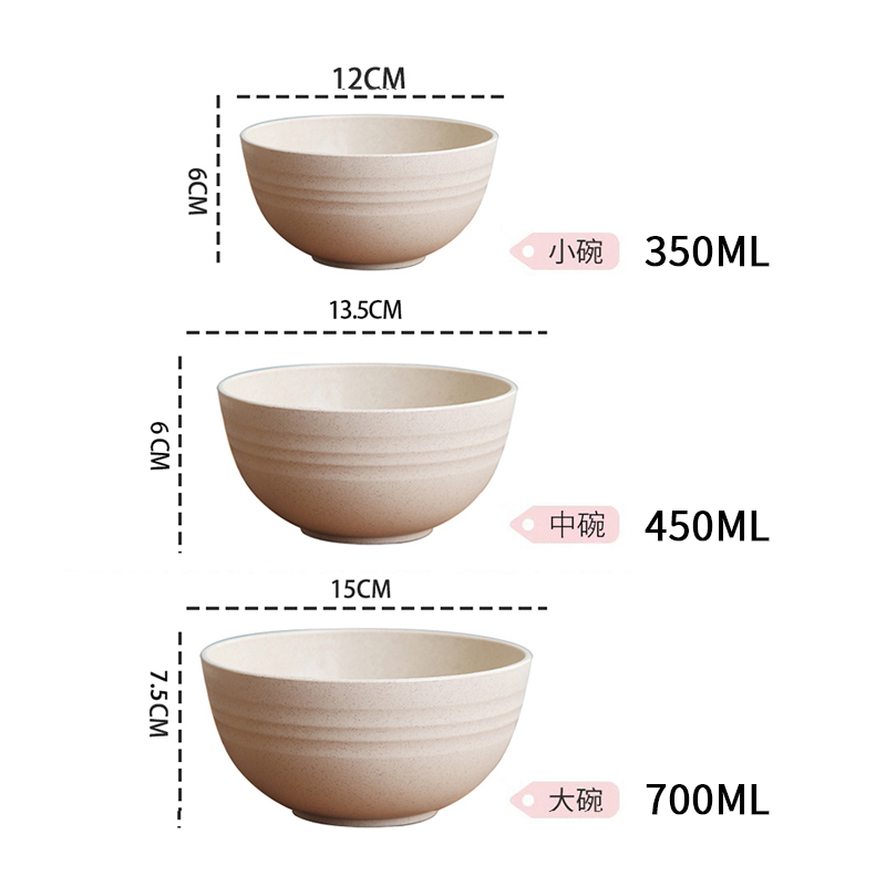 碗家用新款2023防摔塑料碗甜品学生宿舍面碗汤碗饭碗大碗商用套装