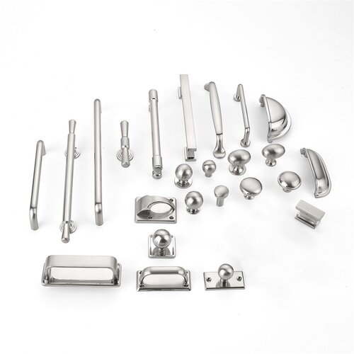 现代简约镍拉丝抽屉柜门拉手银色哑光家具橱柜子欧式抽屉五金把手 - 图3