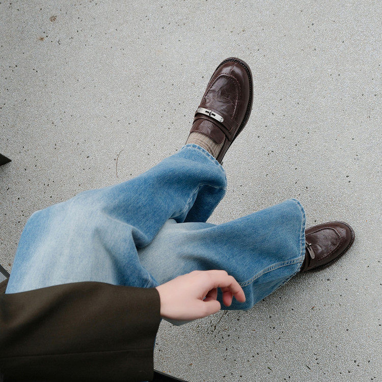 3cm金属扣乐福鞋英伦风圆头粗跟小皮鞋复古时尚简约粗跟深口单鞋,淘宝优惠券,粉丝福利购,淘宝优惠卷