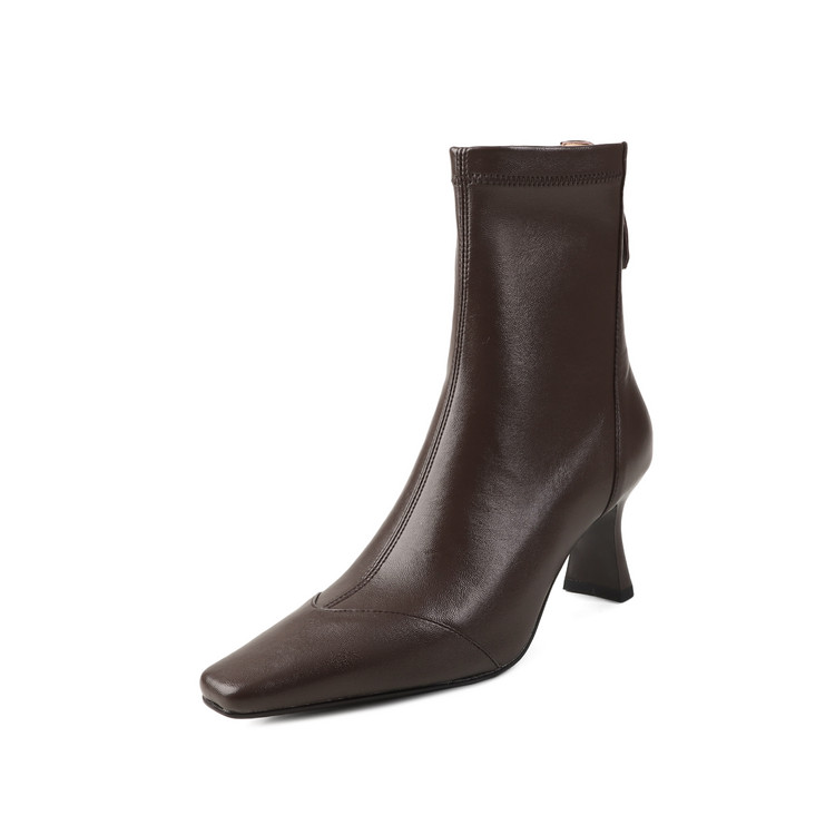 7cm短靴女细跟高跟跟瘦瘦靴弹力通勤女靴子职业时装靴秋 - 图3