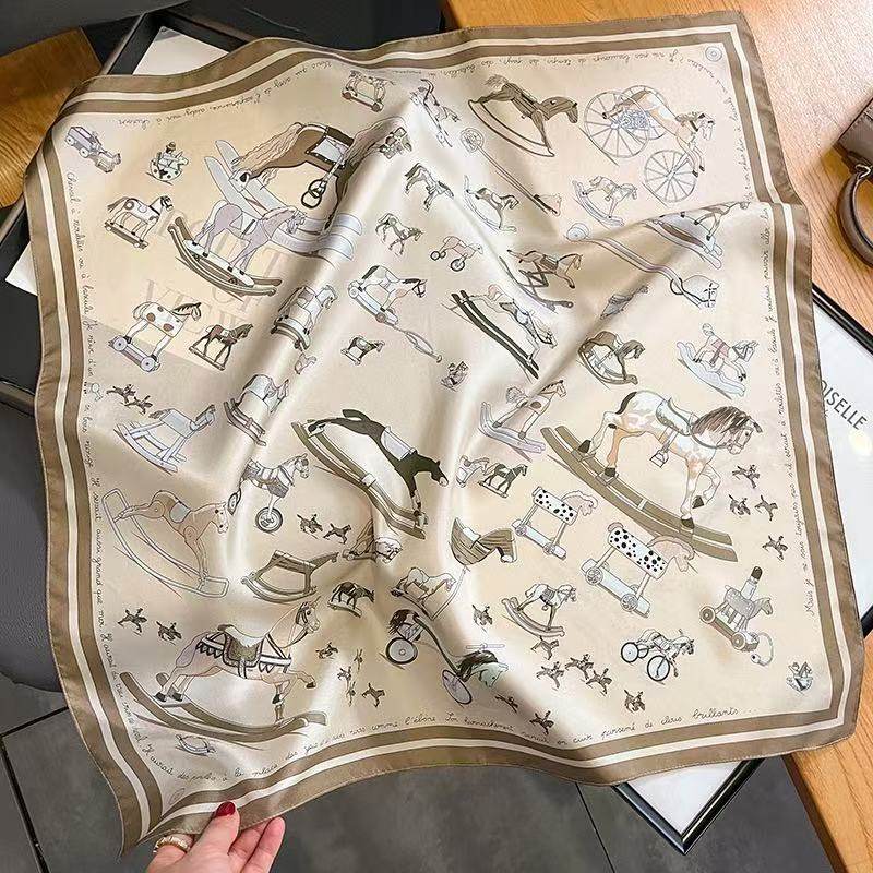 真丝方巾女秋冬季韩版百搭米色高级感桑蚕丝丝巾装饰领巾披肩围巾,淘宝优惠券,粉丝福利购,淘宝优惠卷