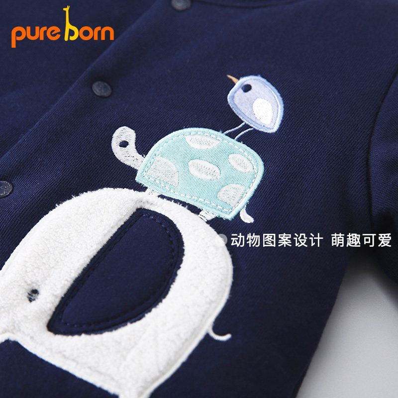 pureborn男女宝宝冬季连体衣 pureborn博睿恩连身衣/爬服/哈衣