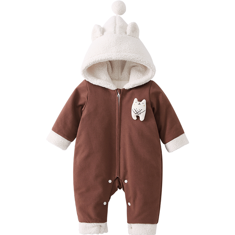 pureborn宝宝冬季保暖连体衣服新生 pureborn博睿恩连身衣/爬服/哈衣