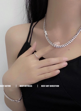 925纯银男女款古巴链情侣