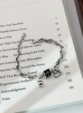 女士925银复古老花包包手链