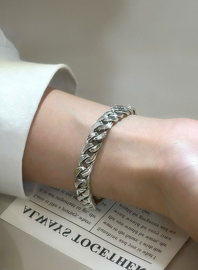 925纯银男女款手链古巴链