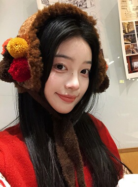 复古系带保暖耳罩女防寒护耳耳暖