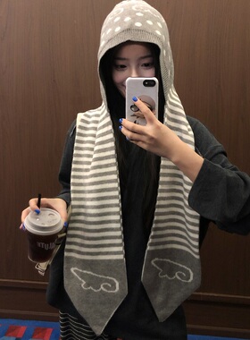 y2k风针织毛线巴拉克拉法帽子女