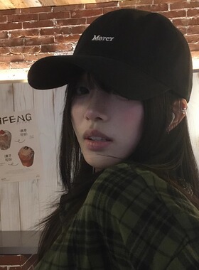 新款显白红色字母鸭舌帽女韩版百搭大头围显脸小棒球帽春夏帽子男