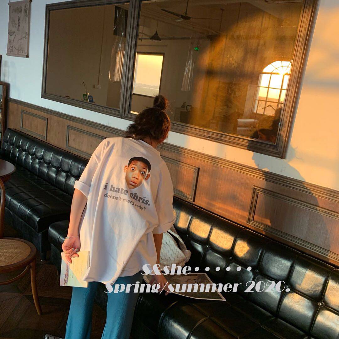 2020春夏装韩版新款s&she后背t恤 SASA喵喵T恤