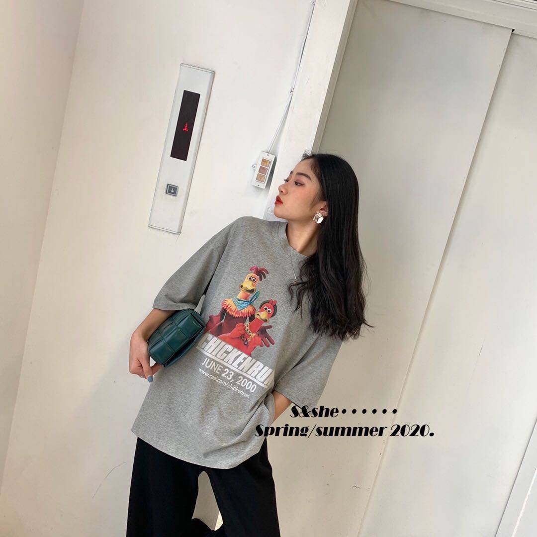 2020春夏新款韩版s&she学生潮t恤 SASA喵喵T恤