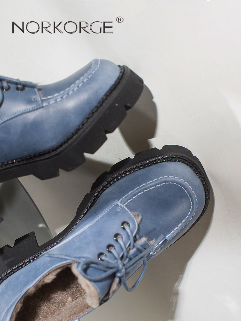 2025新款冬季复古真毛粉色毛毛鞋真皮粗跟小皮鞋厚底防滑小短靴女,淘宝优惠券,粉丝福利购,淘宝优惠卷