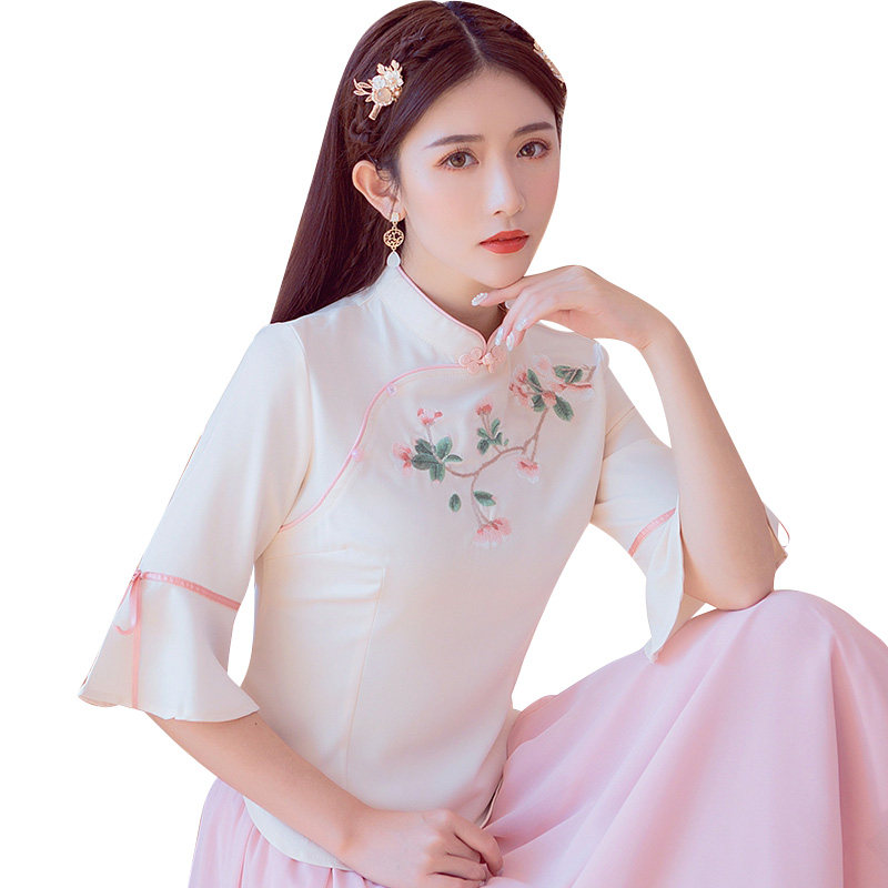 民国风改良少女上衣仙气汉服旗袍 情姿妃上衣