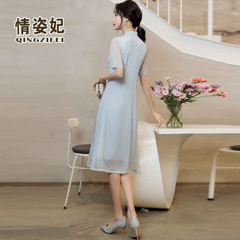 春夏汉服大码女装复古禅意连衣裙 情姿妃连衣裙