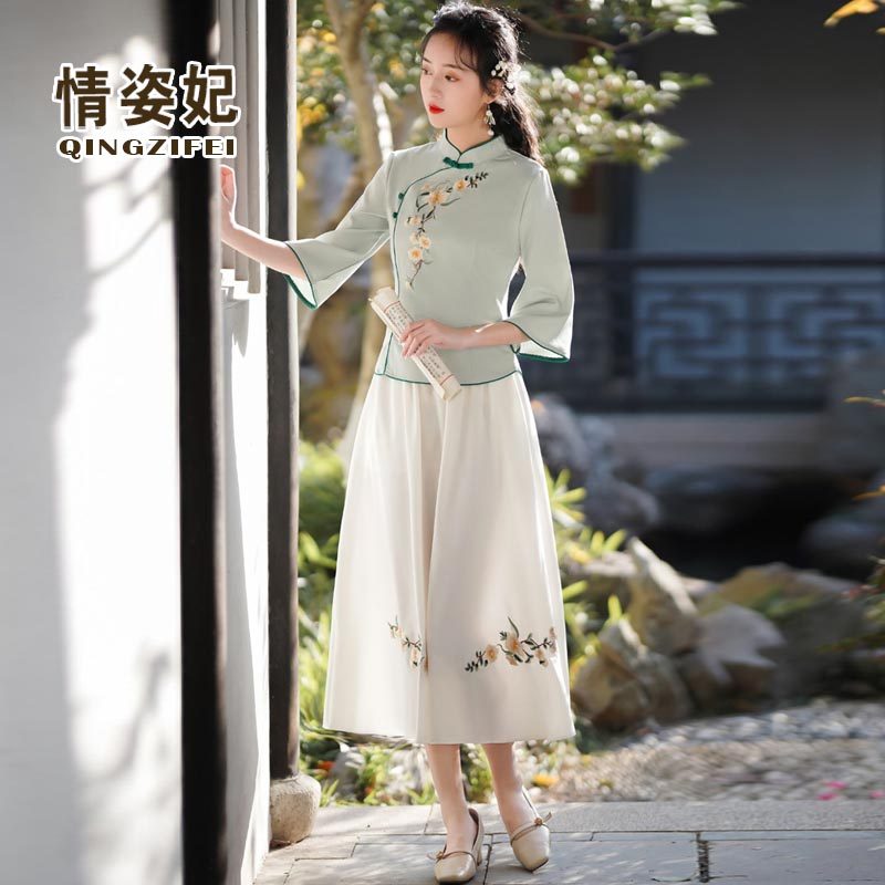 中国风大码仙气禅意茶服复古夏汉服 情姿妃上衣