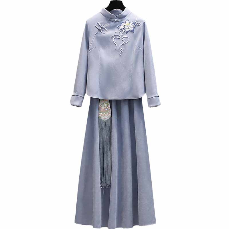 民国复古秋冬汉服禅意茶服工作服 情姿妃上衣