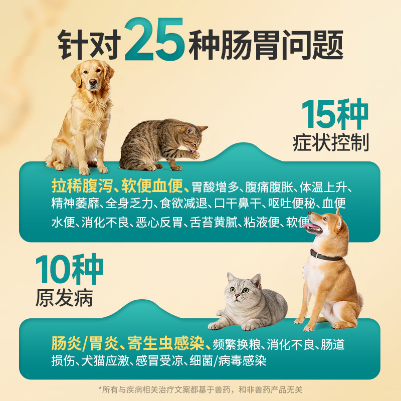 狗狗拉稀止泻猫咪拉肚子药肠胃炎症宠物便血腹泻软便碱式碳酸铋片