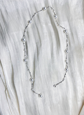 4+8mm冷白施家珠波光粼粼满天星项链（约50厘米）