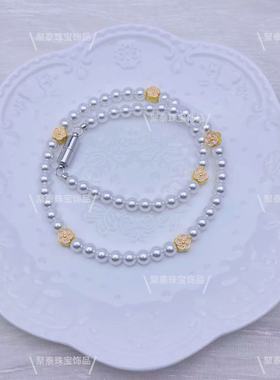 6mm冷光白施家珠项链45厘米