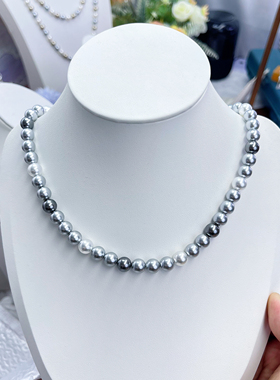 深色随意混彩项链双边圆盘扣约47厘米