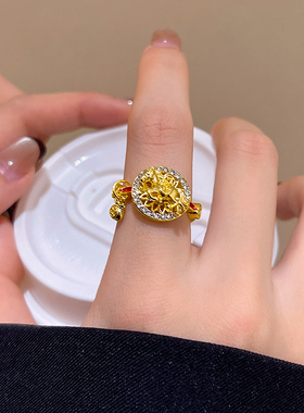 旋转木马戒指女简约时尚轻奢开口食指戒马年本命年高级感好运指环