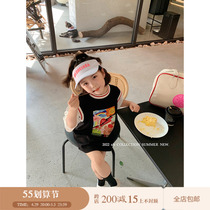 Cream KIDS girls fake two short sleeves T-shirt skirt 2022 summer new kids casual fashion baby skirt