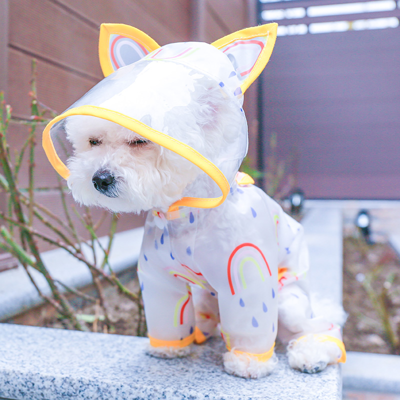 狗狗雨衣泰迪比熊博美防水雨披小型犬宠物雨天专用雨服四脚全包-图1