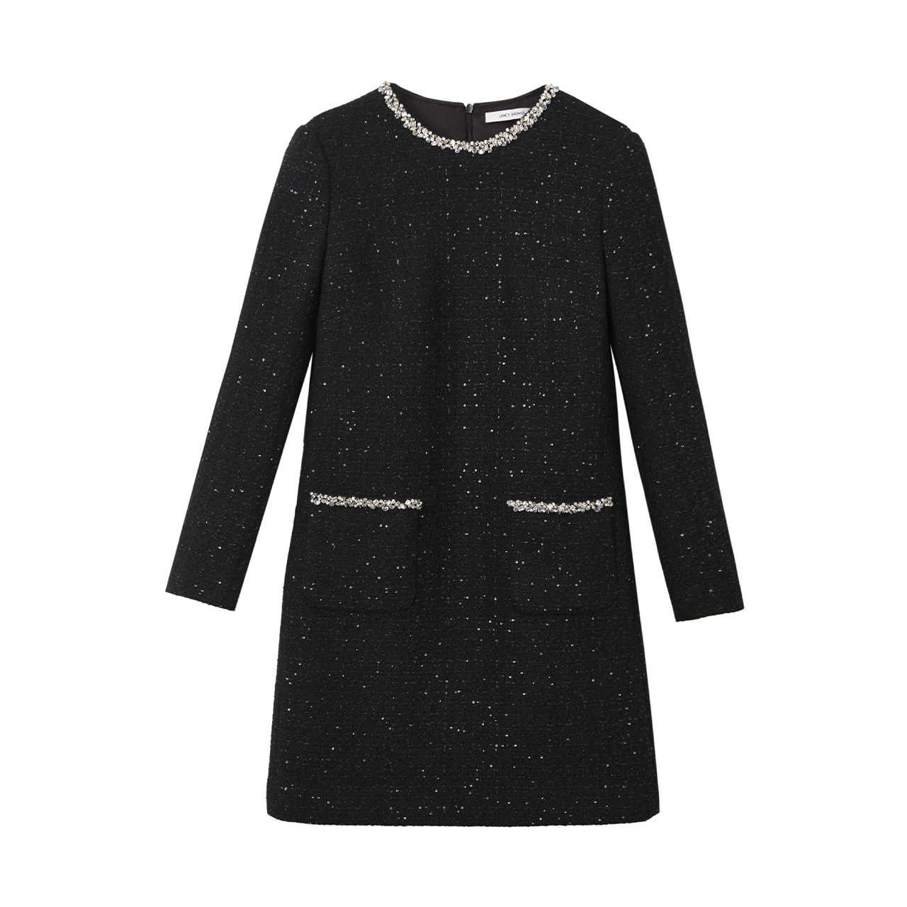 朗姿冬季新款法式复古小香风裙子羊毛气质显瘦通勤正肩长袖连衣裙,淘宝优惠券,粉丝福利购,淘宝优惠卷