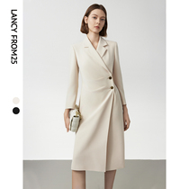 Lanpose Superior Sensation Long Sleeve Commuter Suit Dress dress 2024 Spring new style Style Temperament Long dress