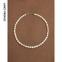 Lang Pose 2024 New Style Advanced Sensation Pearl Necklace Small Crowddesign Sensation Laminated Wearing Lock Bone Chain Sweater Chain Trinket