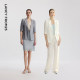 Langzi 25 old money wind pleated suit white gray professional commuter high-end summer new commuter jacket ບາງໆ